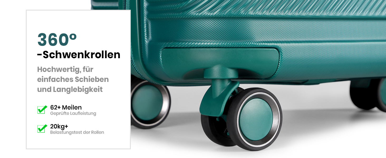 Набір валіз Tavoxda 3 шт. з TSA-замком, великі, для жінок та чоловіків, зелені