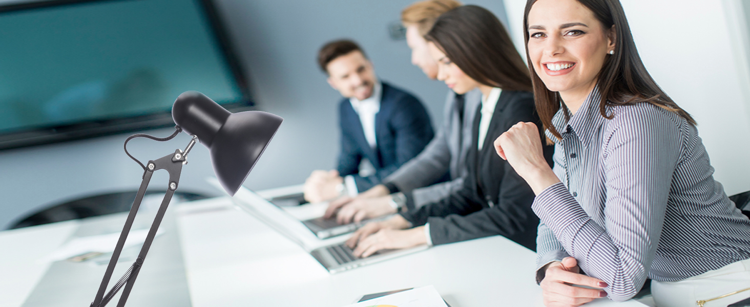 Ретро настільна лампа для робочого столу з гнучким регулюванням, LED, чорна