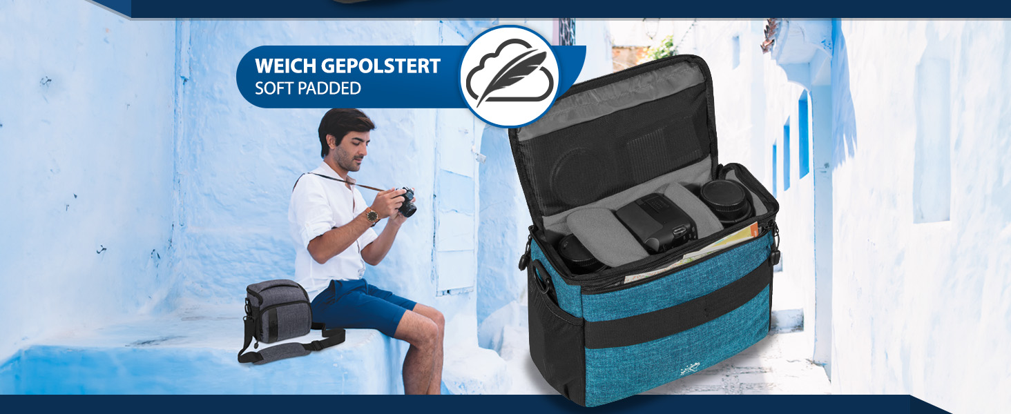 Сумка для фотоапарата Pedea: DSLR/SLR, системні камери, XL, сіра, з дощем, для аксесуарів та об'єктивів
