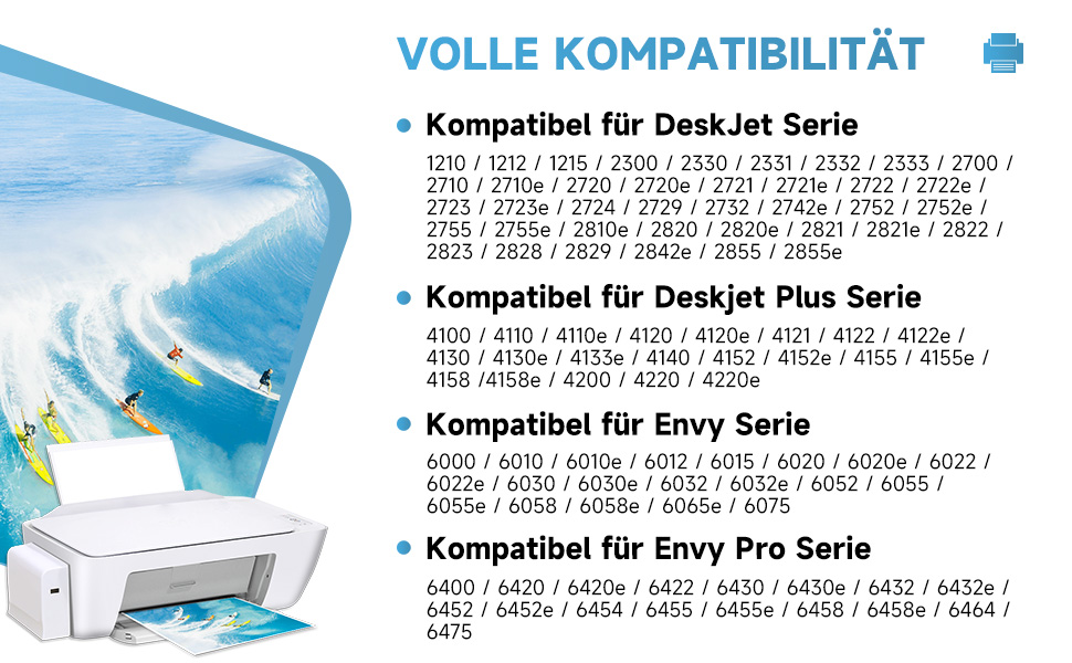 Картридж INKYEAH 305 XL чорний для принтерів HP DeskJet 2700, 2800, 4100, 4200 та HP Envy 6000 (750+ сторінок), сумісний з оригіналом HP 305