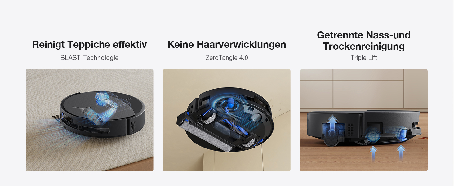 Робот-пилосос з функцією вологого прибирання ECOVACS T90 PRO Omni, 30 000 Па, PowerBoost, чорний