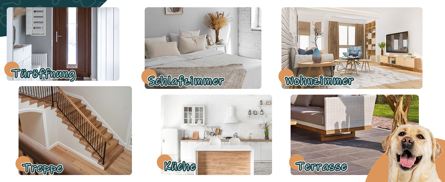 Бамбукове переносне захисне ґратка для собак Semiocthome, 3 секції, для дому, 61 см (H), розширюється до 140 см