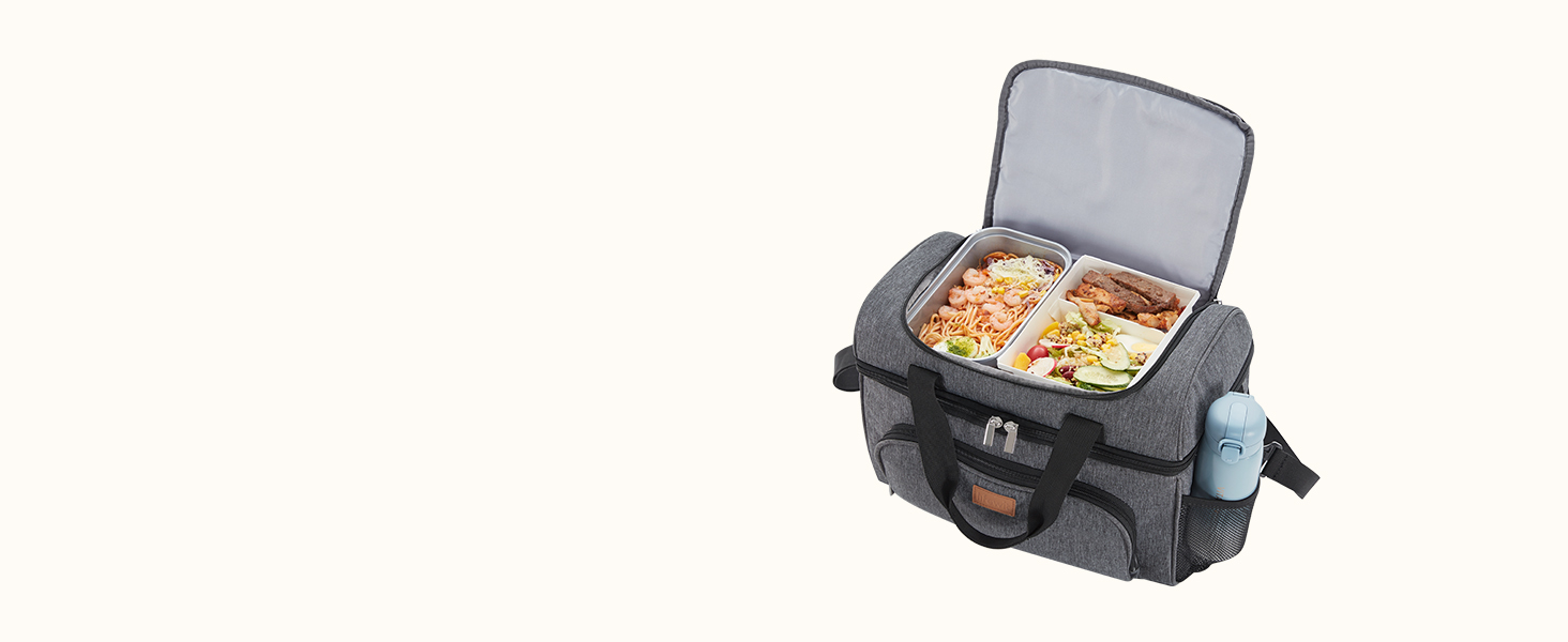 Термосумка LifeWit 23L для пікніка, пляжу, роботи та подорожей (темно-сірий)