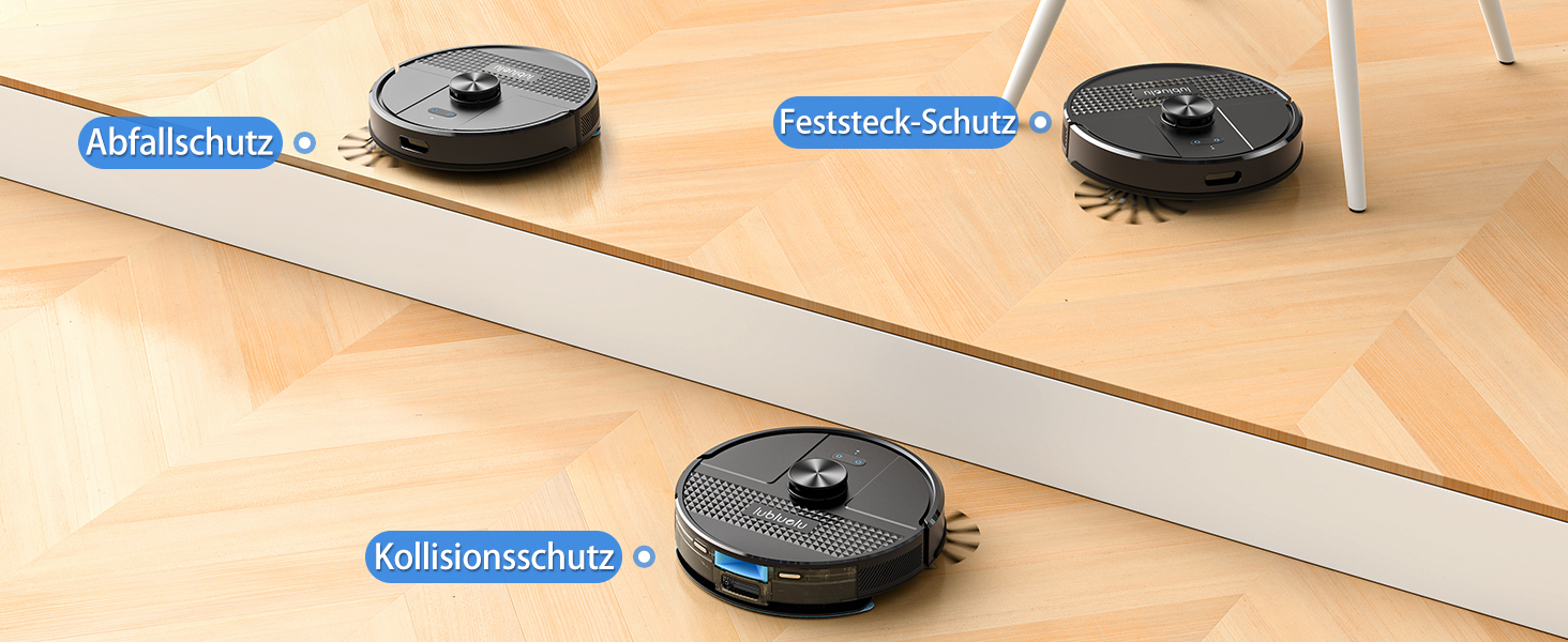 Робот-пилосос Lubluelu SL68 з функцією миття, 5000Pa, лазерна навігація, 54dB, анти-сифон, 150 хв роботи, керування через додаток, 24 зони заборони, чорний