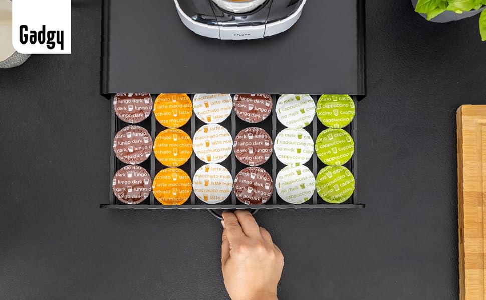 Тримач для капсул Nespresso Gadgy - органайзер для 50 капсул, нержавіюча сталь, чорний
