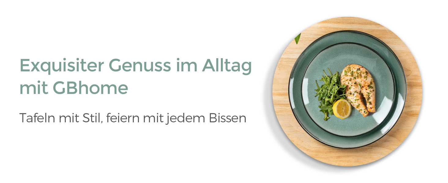 Набір посуду GBhome з каменю, 18 предметів, ручна робота, для 6 осіб, мікрохвильова та посудомийна машини, набір тарілок та мисок, Petrol