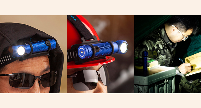 Лобовий ліхтар OLIGHT Perun 2 2500 люмен, USB-зарядка, 5 режимів, акумулятор, для бігу, риболовлі, кемпінгу, синій