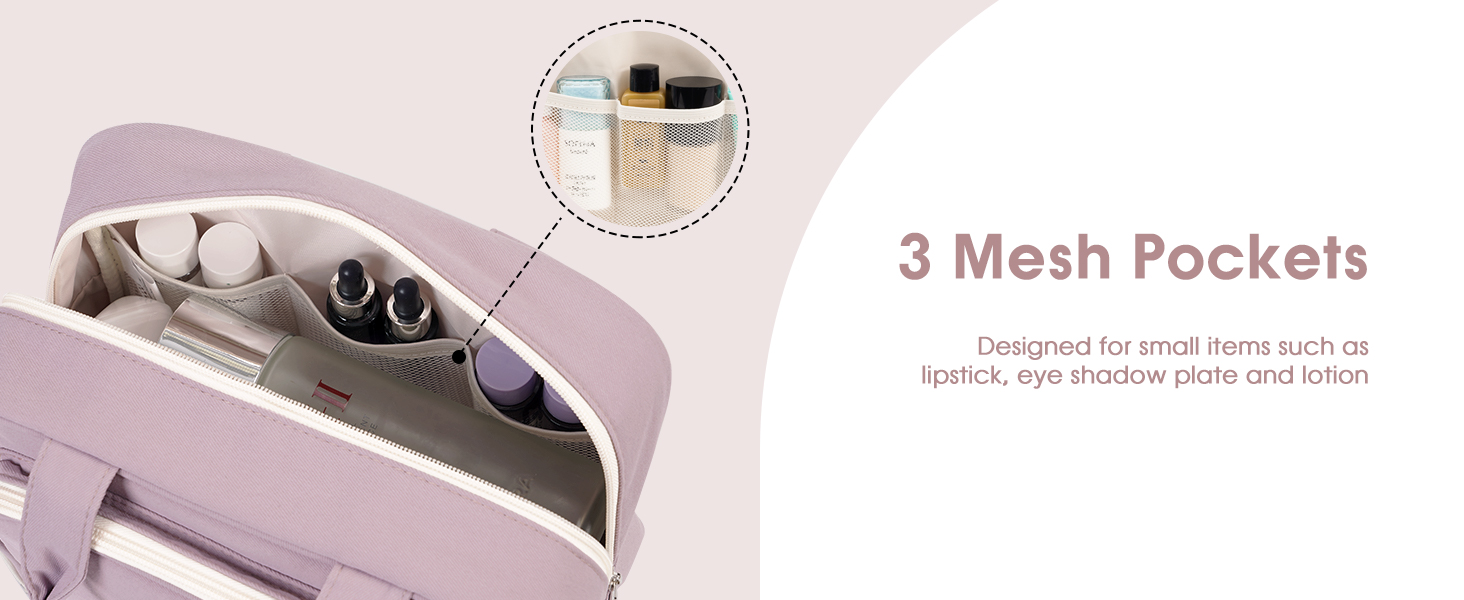 Велика косметичка для жінок Kulturtasche Damen Gross, дорожня косметичка, сумочка для макіяжу, валізка для туалетних речей (Бежевий фламінго)