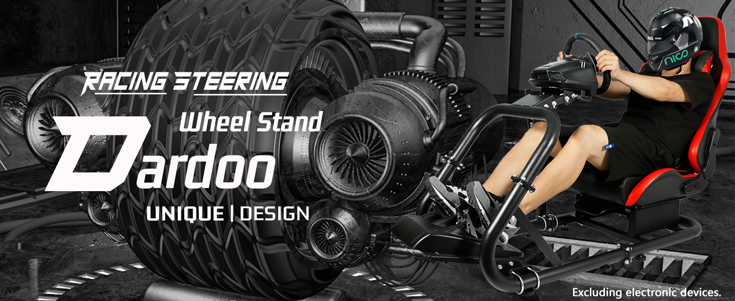 Dardoo G29 Racing Simulator Cockpit: сумісний з Logitech G920/G923, Thrustmaster T300RS, Fanatec. Міцний каркас з металу для PC, Xbox. Без керма, педалей та ручного гальма.