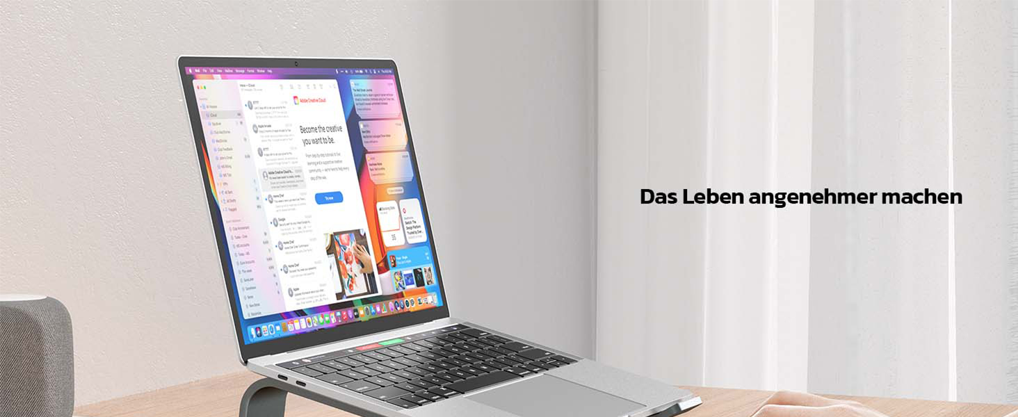 Підставка для ноутбука Nulaxy з алюмінію, ергономічна, з вентиляцією, сумісна з MacBook, Dell, HP, Samsung, Lenovo (10-16 дюймів), сіра