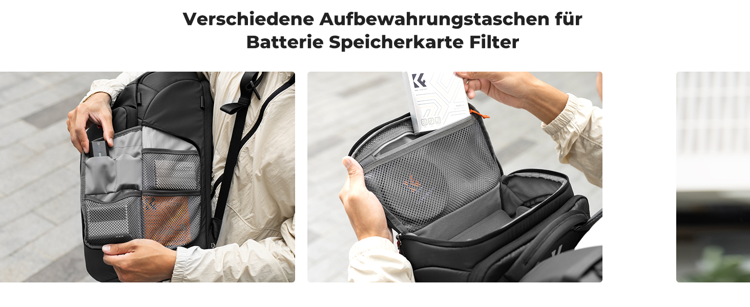 Рюкзак для фотокамери K&F Concept Alpha, 25L, чорний/червоний, з відділенням для 16-дюймового ноутбука, сумісний з Canon/Nikon/Sony/DJI Mavic