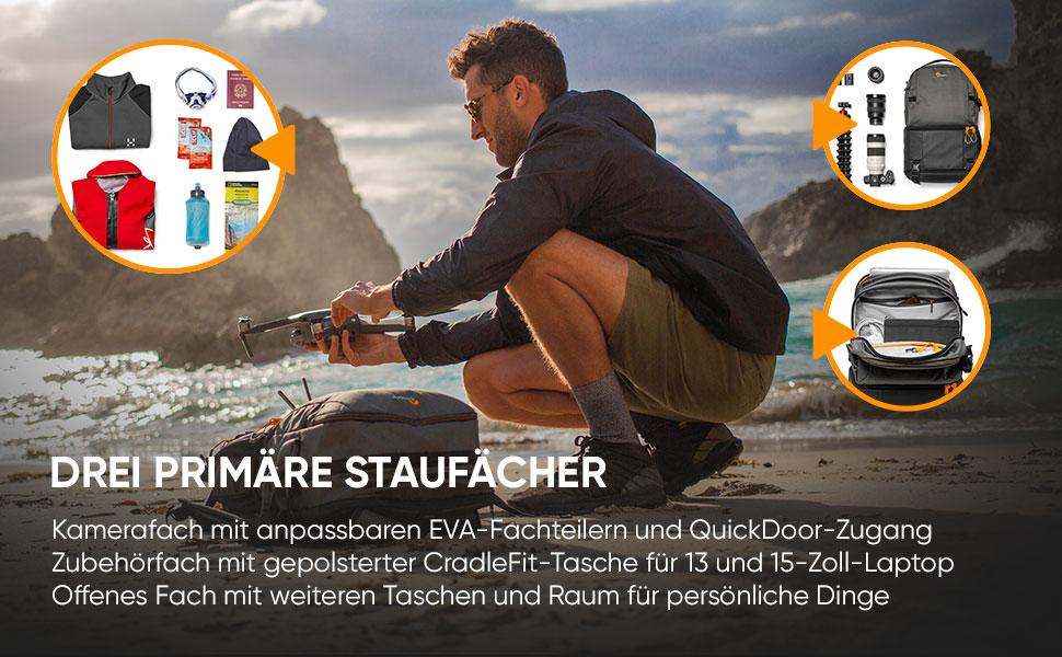 Сумка-рюкзак Lowepro PRO BP 250 AW III сірого кольору для фотообладнання