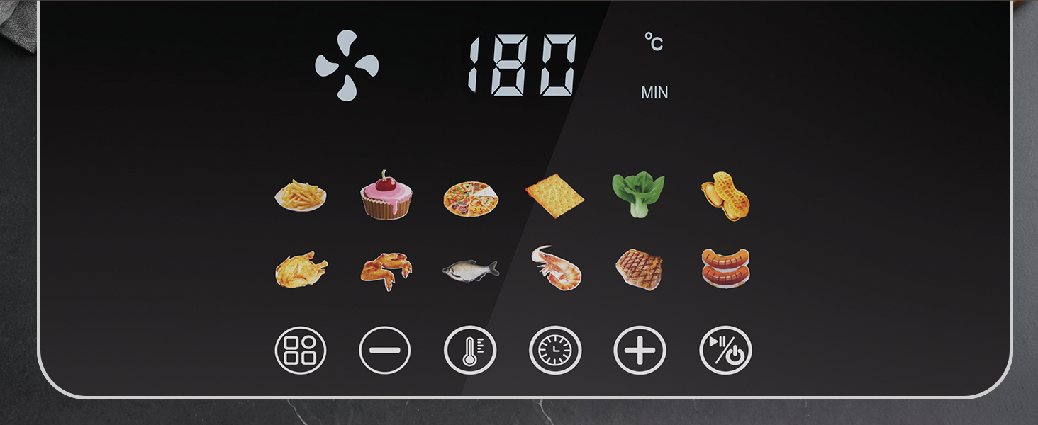 Фритюрниця повітряна HEINRICHS 9 літрів XXL, 10-в-1, LED-дисплей, 1800W, для здорового харчування