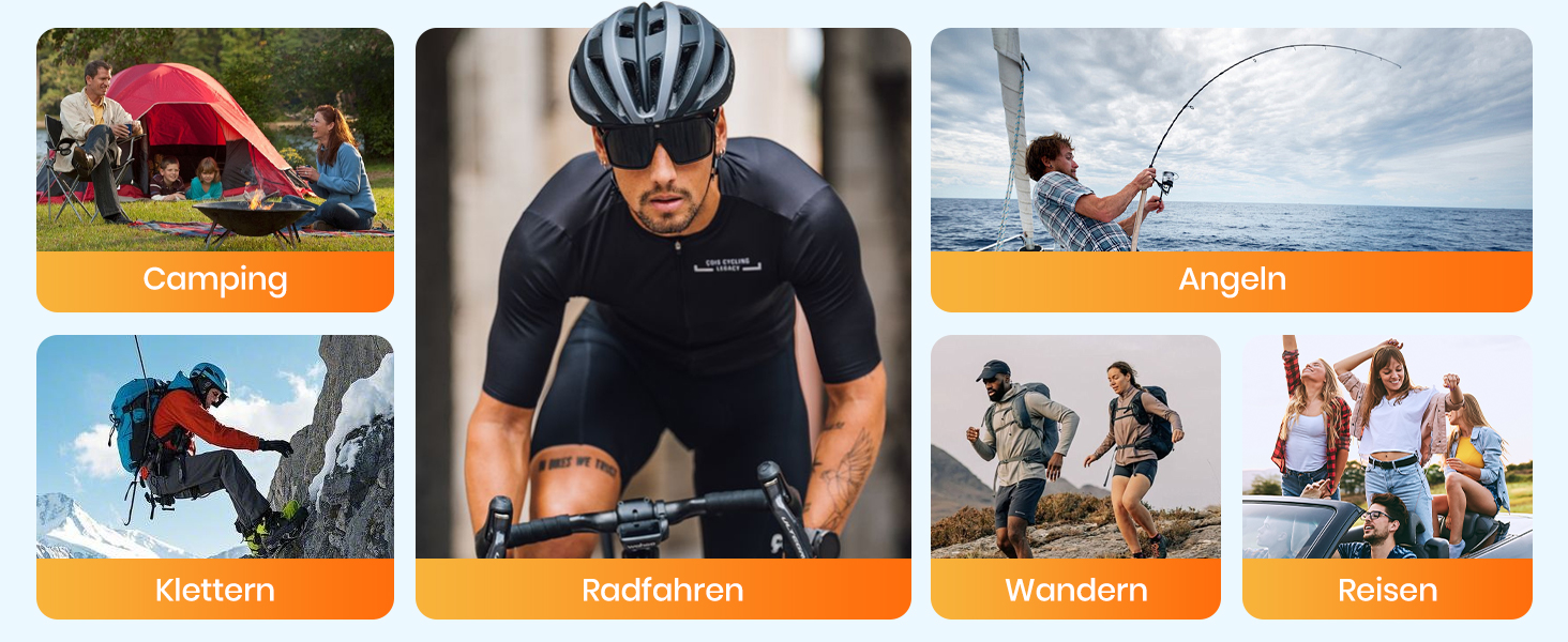 Портативний зарядний пристрій ADDTOP Solar – 26800mAh з сонячною панеллю, USB-C, 3.0A, 4 виходи для смартфонів та планшетів, ліхтар для кемпінгу та відпочинку на природі (Orange)