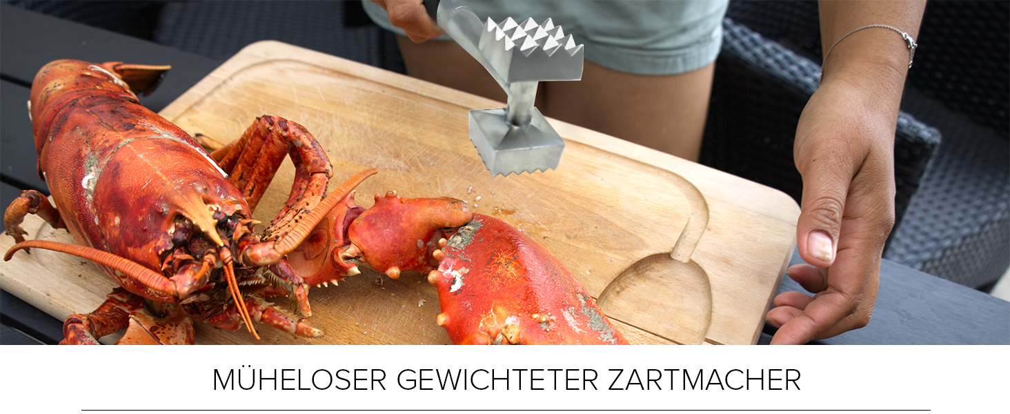 Ніж для відбивання м'яса Joeji, цинкова сплава, безпечний для миття в посудомийній машині, міцний, для стейків, фаршу, птиці, риби, м'яса