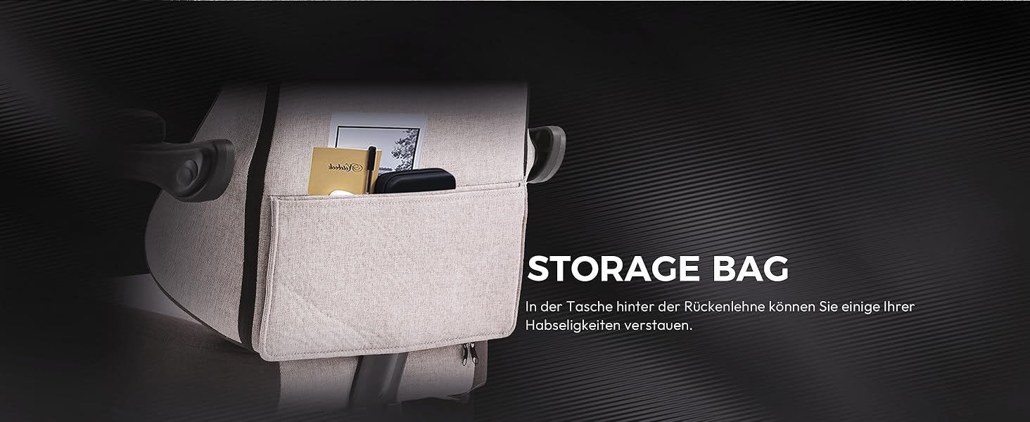 Ігровий крісло Dowinx з тканиною та пружинним сидінням, масажною підтримкою попереку, підніжкою для ніг, ергономічний дизайн, велике та високе, для офісу та ігор, 135 кг, коричневий