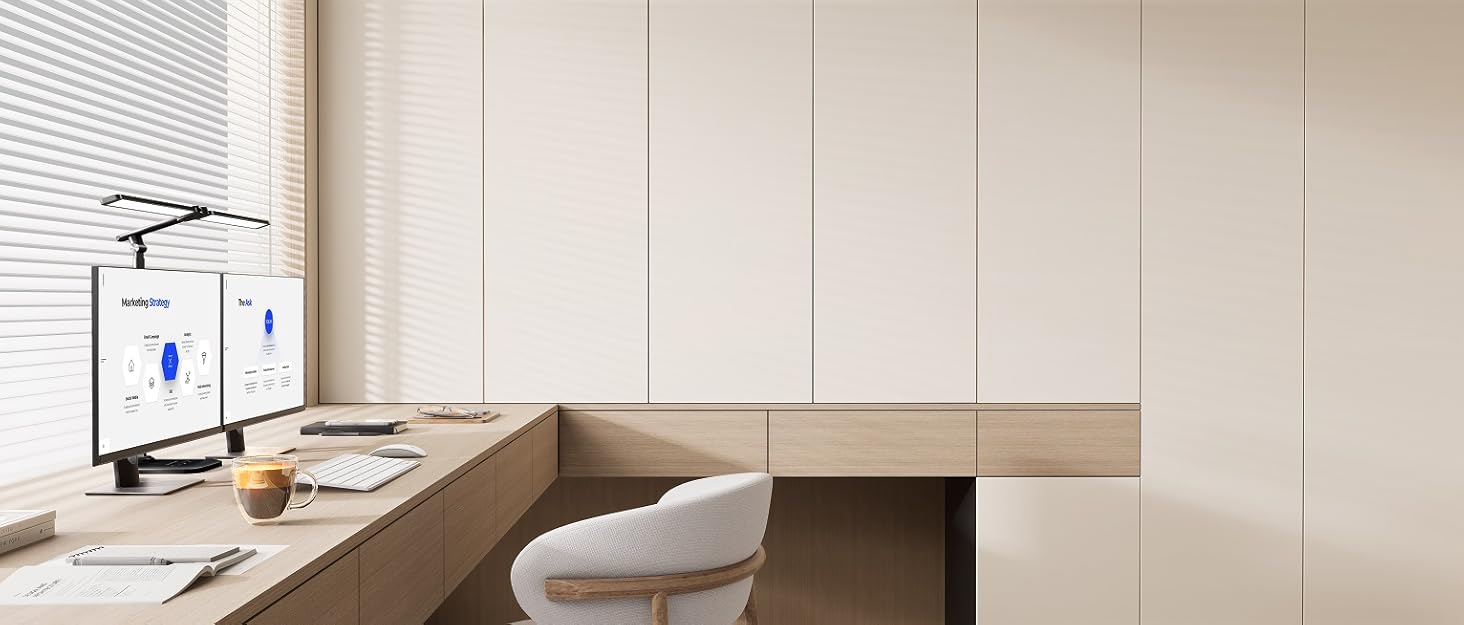 Світлодіодна настільна лампа CHARYJOD з регулюванням яскравості та кольорової температури, USB-порт для зарядки, чорний колір