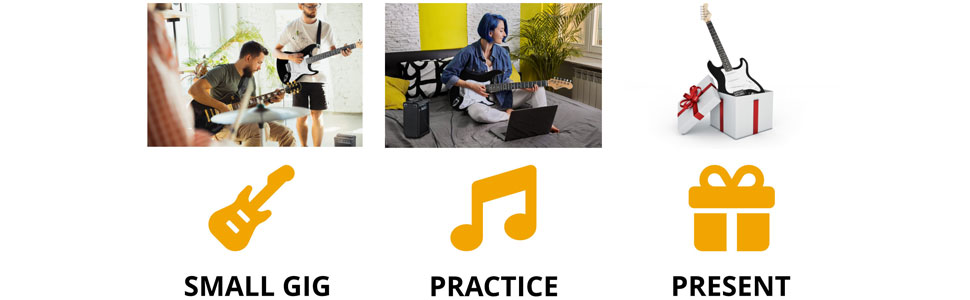 Комплект електрогітари Rocktile Banger's Pack чорного кольору (підсилювач, тремоло, чохол, кабель, ремінь, медіатори, запасні струни та підручник з CD/DVD) Single