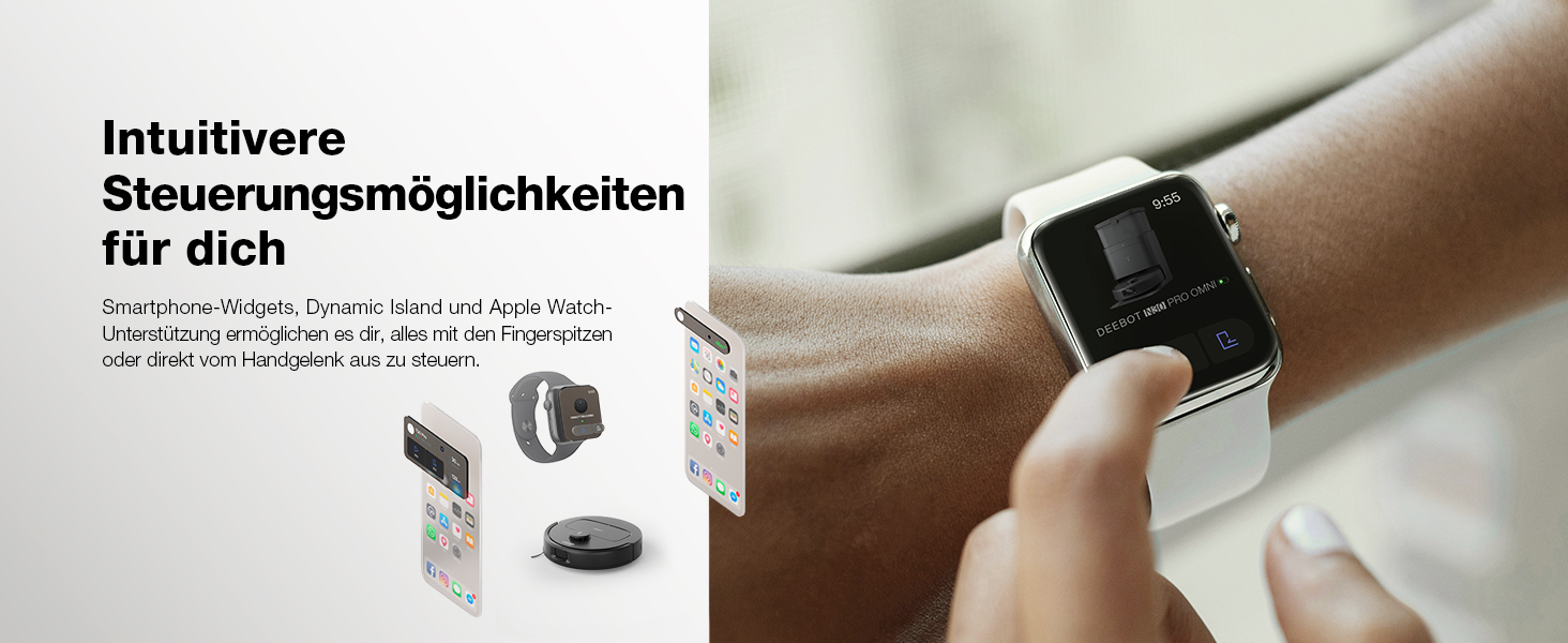 Робот-пилосос ECOVACS DEEBOT N30 PRO Omni з функцією миття, 10000 Па, технологія ZeroTangle 2.0, TruEdge, миття гарячою водою 60°C, сушка гарячим повітрям, білий (чорний)