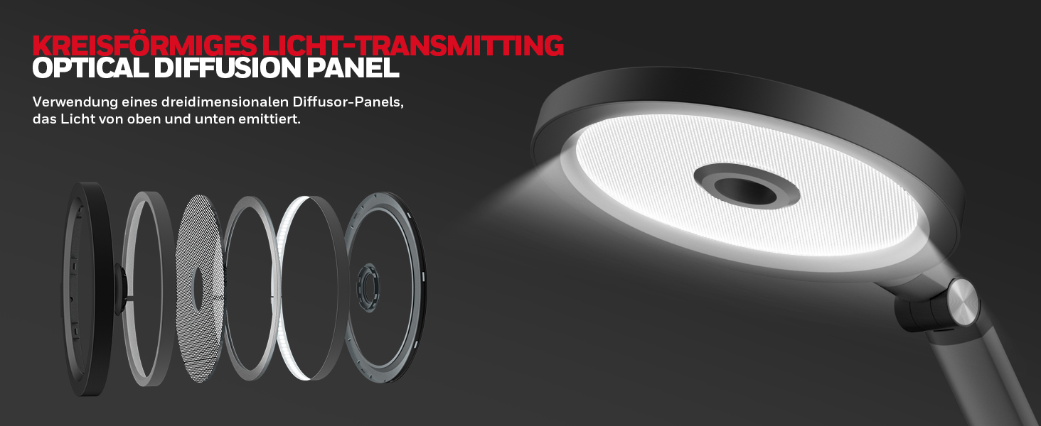 Лампа настільна Honeywell H6 Sunturalux Eye-Care LED з регулюванням яскравості, таймером та сенсорним керуванням (сіра)