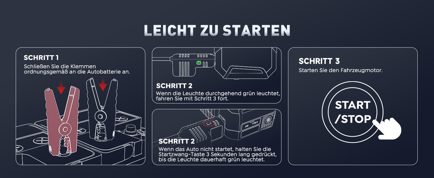 Портативний пусковий пристрій ANFLAG 7000A з компресором та LED-ліхтариком, 26800mAh, для бензинових та дизельних двигунів (до 12.0L)