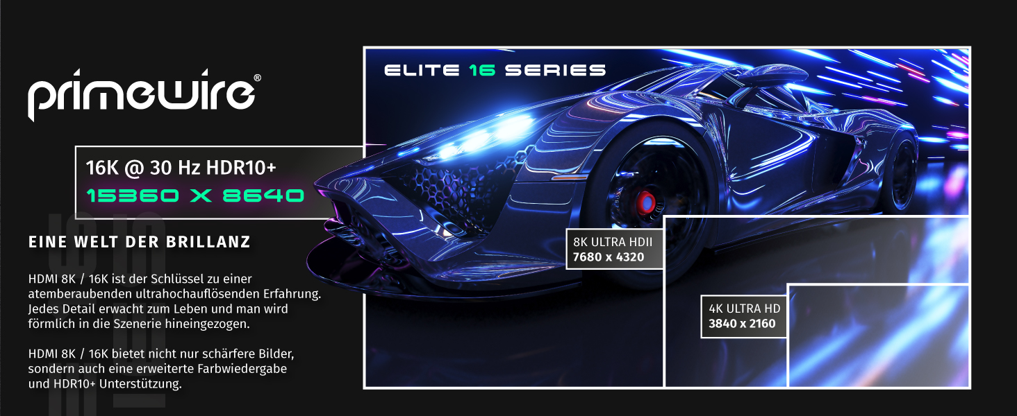 HDMI кабель 2.1 CSL 10м - 16K@30Hz, 8K@60Hz, 4K@120Hz - Ultra High Speed Ethernet 48Gbps - HDR 10+ eARC 3D VRR - для ігор, TV, PS5, Xbox