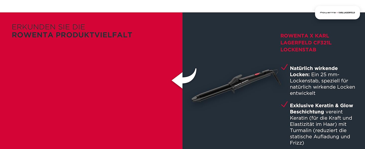 Фен Rowenta x Karl Lagerfeld CV581L Studio Dry: Ефективність та стиль, 6 режимів, Thermo Control, концентрат, чорний/червоний