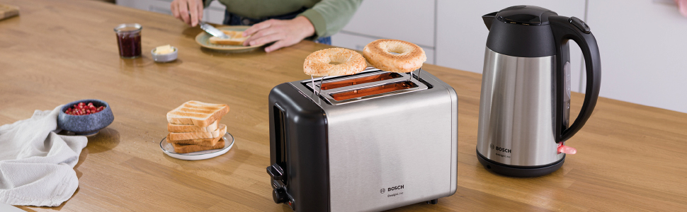 Електричний чайник Bosch DesignLine TWK3P424, 1.7 л, червоний, з нержавіючої сталі, бездротовий, з індикатором рівня води та захистом від перегріву