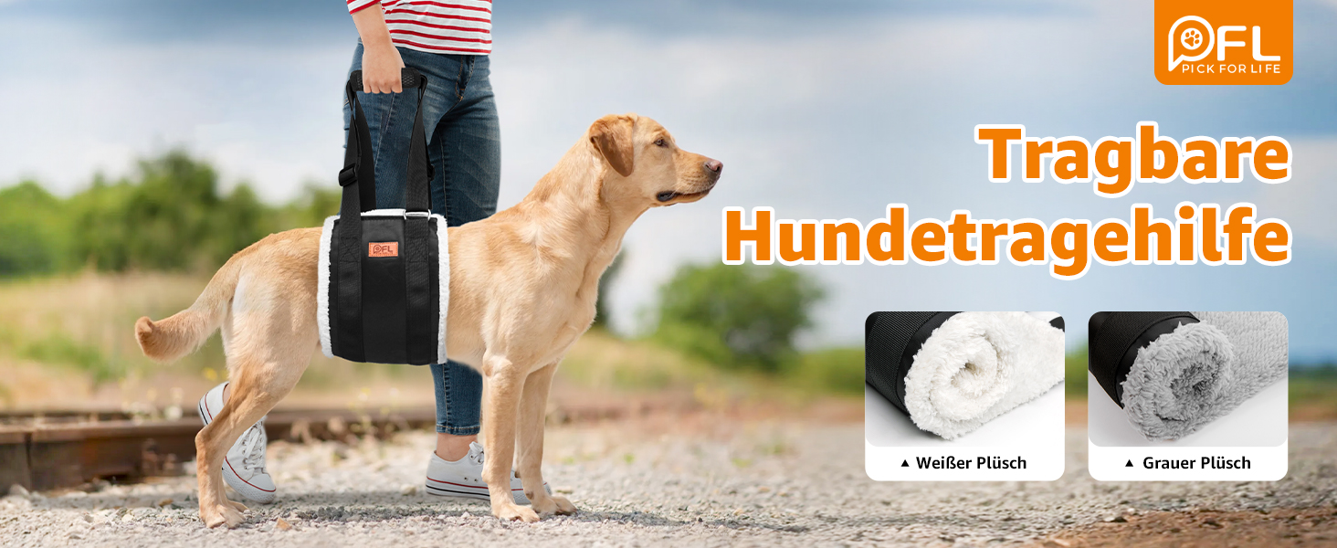 Регульована переносна допомога для собак, переносна лямка для реабілітації, поранених, травмованих або літніх собак - шлейка для собак як засіб допомоги при ходьбі для маленьких і великих собак, сірий колір, XL