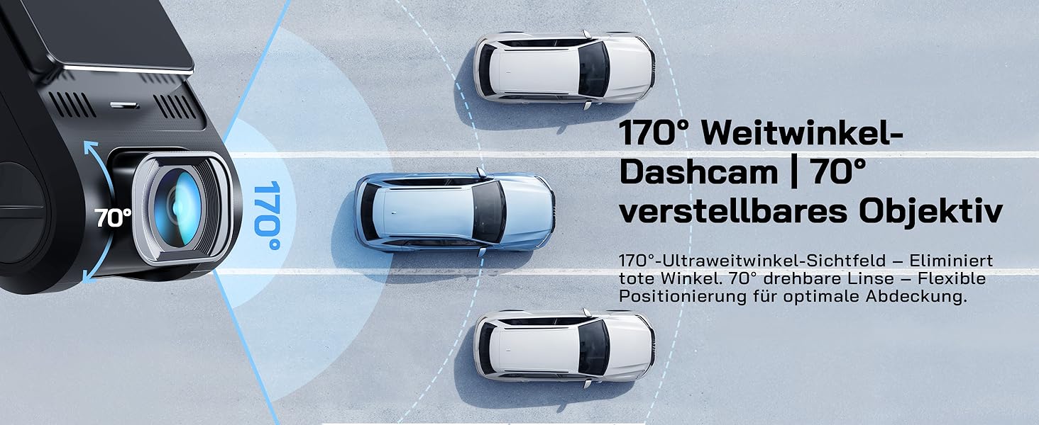 Dashcam WOLFANG Mini 2.5K 1440P WiFi з SD 32GB: Нічне Бачення, Широкий Кут 170°, WDR, Паркувальний Режим, G-Sensor, Циклічна Запис