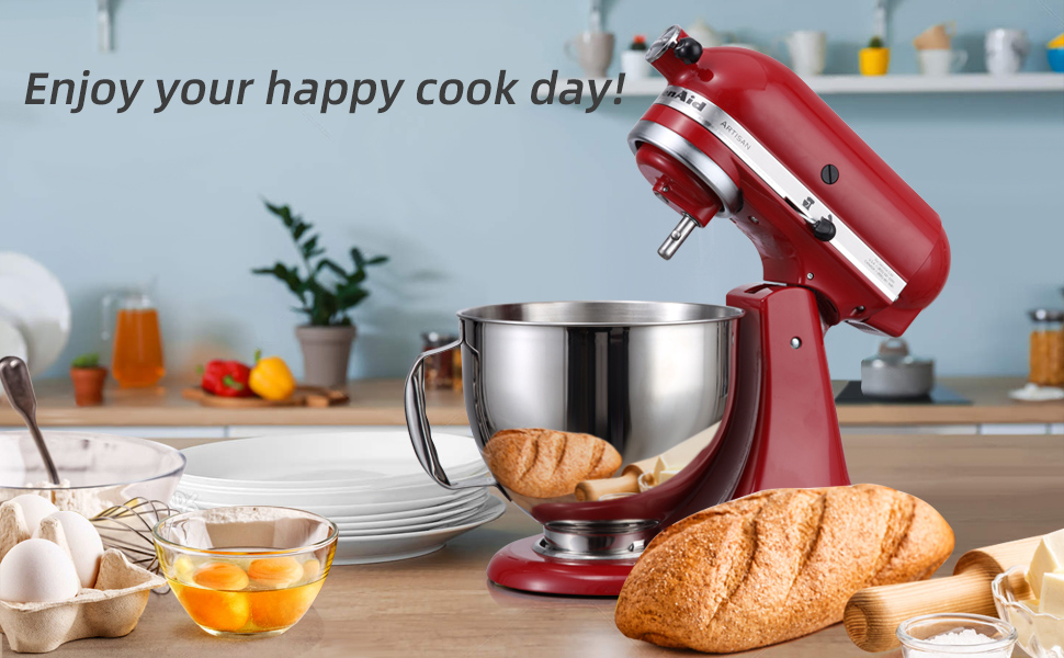 Миска з нержавіючої сталі для міксера KitchenAid 4,5–5 л, сумісна, змінна, підходить для міксерів з відкидною головкою, можна мити в посудомийній машині