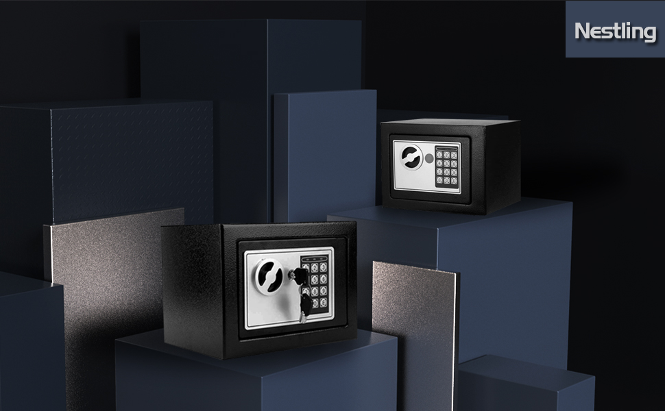 Електронний сейф Tresor Für Zuhause 6.6L: вогнестійкий, водонепроникний, з 2 ключами для цінностей, грошей та зброї