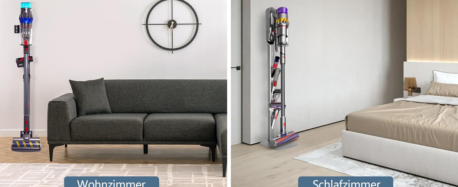 Тримач для пилососа Dyson Wandhalterung з зарядною станцією для V8–V15 та Gen5 – стабільний тримач для акумуляторного пилососа з органайзером для аксесуарів, щіток та кабелів (срібний)