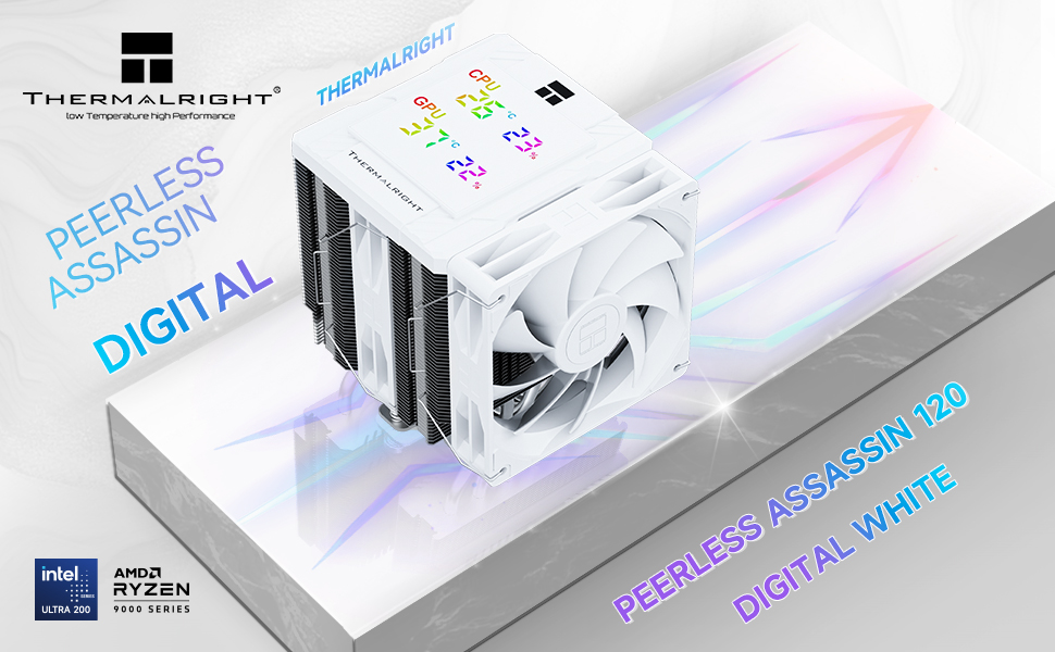 Кулер для процесора TR Peerless Assassin 120 Digital White - 1850RPM, підтримка Intel LGA1700/1851/115X/1200, AMD AM4/AM5