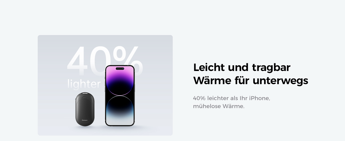 Електричні грілки для рук OCOOPA 2 шт. з магнітом, 5000mAh, 3 режими нагріву, компактні, для рукавичок, зима, подарунок
