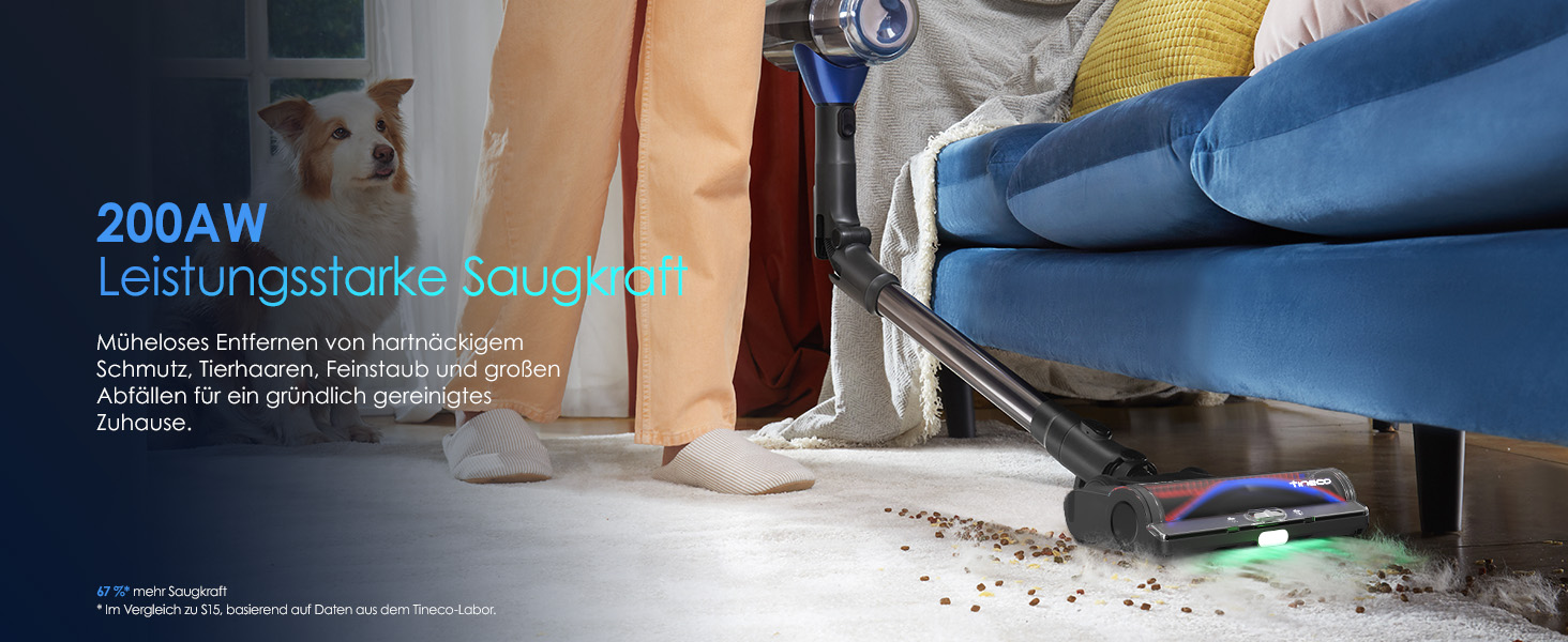 Ручний бездротовий пилосос Tineco Pure ONE S50 Pro: 150AW, 65 хв роботи, LED, ZeroTangle