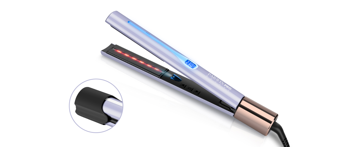 Випрямляч для волосся PARWIN PRO BEAUTY 2 в 1 з інфрачервоною та іонною технологією, 14 температурних режимів, рожевий/фіолетовий