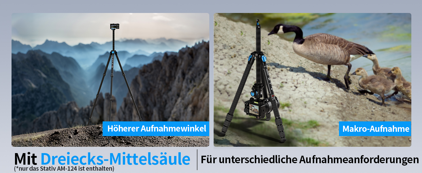 Штатив SIRUI AM124 з кульковою головкою AM01, карбоновий, для камери, легкий, туристичний, водонепроникний, 159 см, навантаження 12 кг