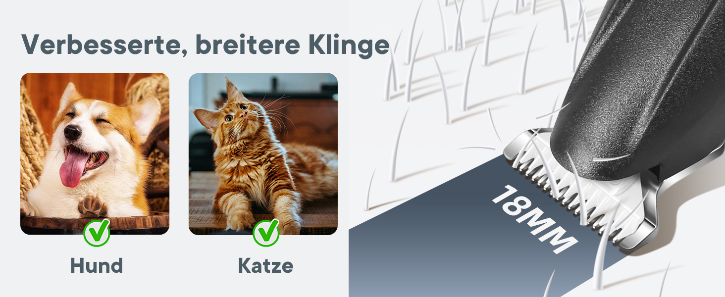 Триммер для собак та котів Pfotentrimmer з LED-підсвічуванням, 18 мм, тихий (35 дБ), вологостійкий, акумуляторний, для догляду за лапами, вухами, обличчям та хвостом (Чорний)