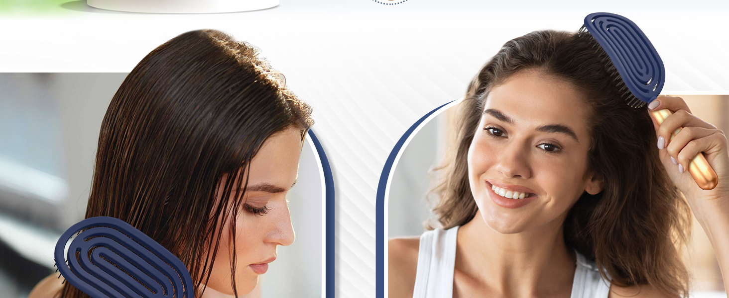 Спіральна щітка SHINLEA для розплутування волосся, швидке сушіння, масажна щітка з м'якими щетинками для мокрого та сухого волосся, підходить для жінок, чоловіків та дітей