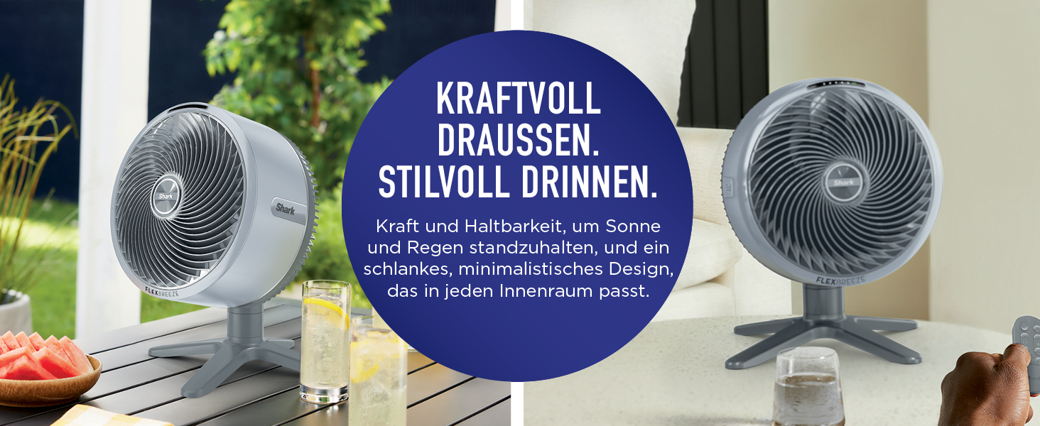 Вентилятор Shark FlexBreeze TableMate FA150EU: акумуляторний, для дому та вулиці, до 24 годин роботи, швидке охолодження, радіус дії 20 м, тихий, 5 швидкостей, осциляція, з пультом керування