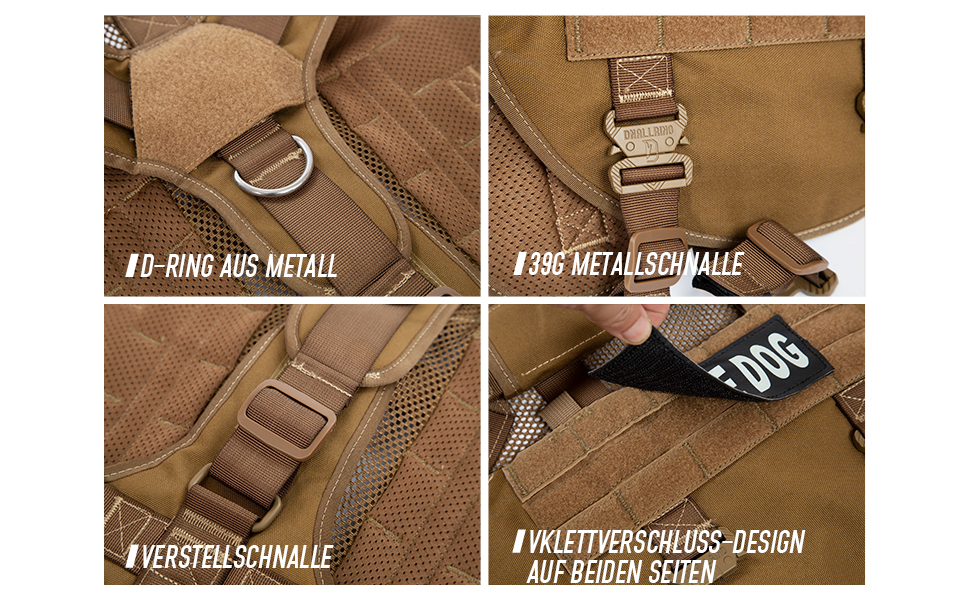 Тактичне нашийник для собак, підйомне спорядження для середніх та великих собак, Air Mesh регульований нашийник для службових собак з металевою застібкою 39g для тренувань та прогулянок (Помаранчевий, M(Окружність шиї: 36-53см, Окружність грудей: 56-74см))