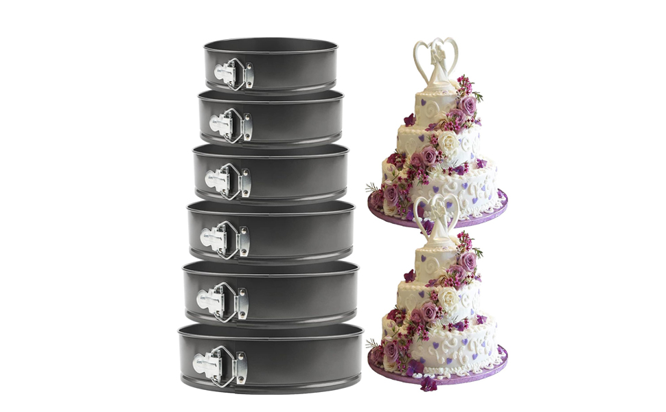 Набір форм для випічки (6 шт.) - круглі, знімний дно, антипригарне покриття, для тортів та пирогів