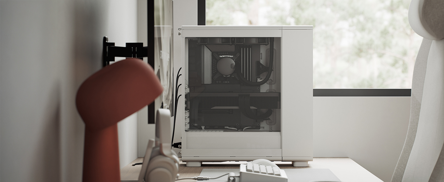 Комп'ютерний корпус Fractal Design Epoch Weiß з прозорою бічною панеллю з загартованого скла, Mesh-панель, 3 вентилятори Momentum 12, підтримка ATX/mATX/ITX