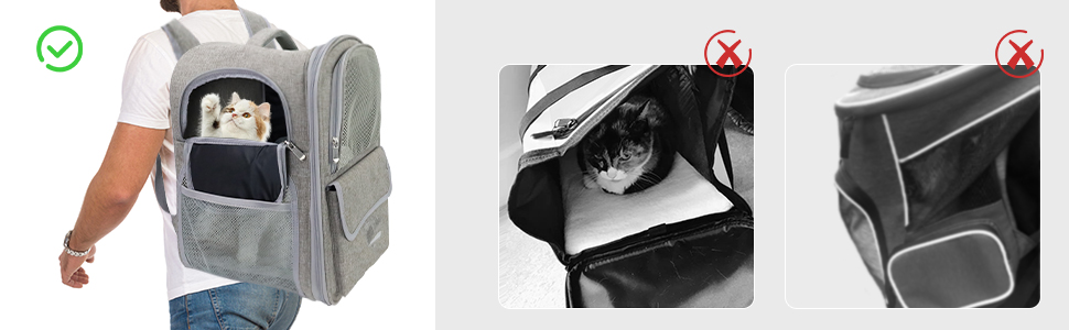 Рюкзак-переноска для котів та собак, дихаючий, сірий | Рюкзак для тварин для подорожей, прогулянок, хандлінгу