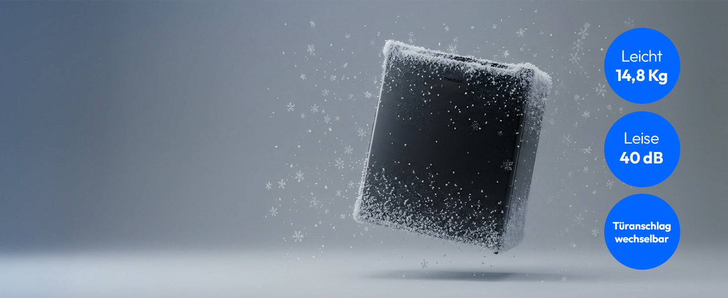 Міні-морозильна камера MEDION MD37675 сірого кольору (33 л, 51 см, регульовані ніжки, ручка-виїмка, ручне керування, 4 зірки)