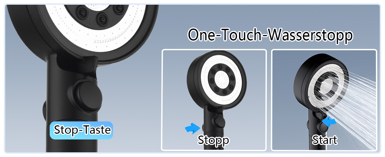 Фільтр для душу Nafall, душова лійка з фільтром, 5 режимів, економна водозбірна лійка для важкої води, видаляє важкі метали, хлор, бактерії, хром, чорний, 4 фільтри