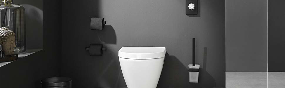 emco LOFT double-glazed glass holder for wall mounting, elegant and compact toothbrush holder made of aluminum and crystal glass, high-quality chrome and satin-finish toothpaste cup, Chrome