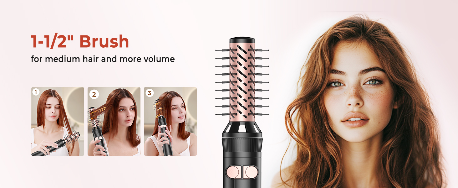 Мультистайлер для волосся 5 в 1: фен-щітка, плойка, об'єм, локони, 1000W, золото