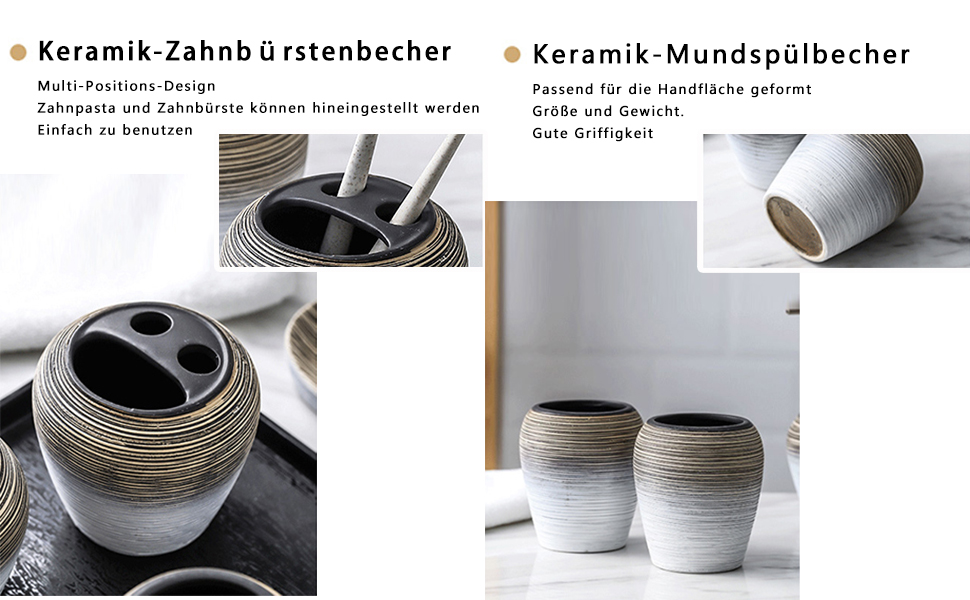 Набір аксесуарів для ванної кімнати в європейському стилі (5 шт.) з кераміки: дозатор для мила, тримач для зубних щіток, стакан, мильниця, сірники. Серія 'Retro', сірий, матовий.